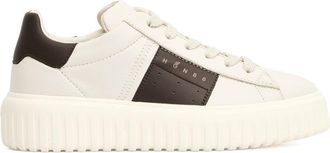 Hogan H Stripes Leather Butter Brown Sneakers