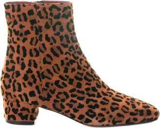 Roberto Festa Milano leopard-print block-heel boots - women - Fabric/Calf Leather/Rubber - 40 - Brown
