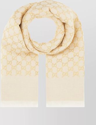 Gucci embroidered reversible wool blend scarf
