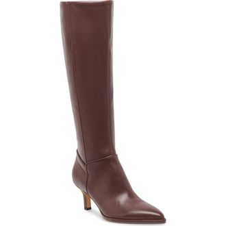 Dolce Vita Aldy Pointed Toe Knee High Boot in Chocolate Leather at Nordstrom Rack, Size 6.5