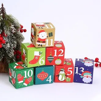 OEM Cesta Navide&ntilde;a Rellenable, 24 Piezas De Decoraci&oacute;n Festiva, Crea Tus Propias Cajas De Calendario De Cuenta Regresiva, Caja Sorpresa Navide&ntilde;a