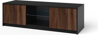 Aquadesign Mueble de tv en melamina y mdf negro/roble río