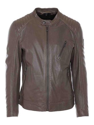 Belstaff Fatigue Green Racer Leather Jacket