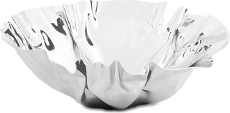 Alice Pazkus 12.5In Round Stainless Steel Wavy Design Serving Bowl