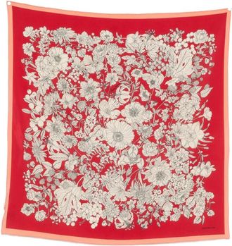 Mantero 1902 Foulard in seta con stampa floreale - - Accessories - Donna - Multicolore - ONE SIZE