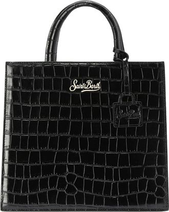 MC2 Saint Barth Crocodile-Embossed Midi Shoulder Bag With Gold-Tone Logo