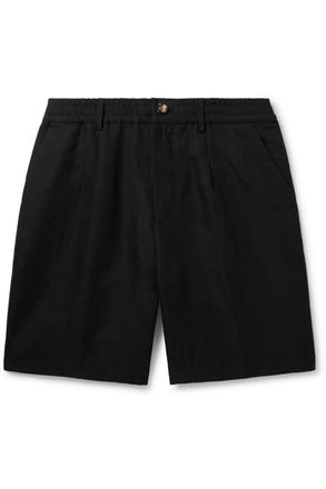 Brunello Cucinelli Straight-Leg Pleated Linen and Cotton-Blend Twill Bermuda Shorts