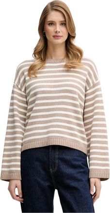 Barbour Truien & Vesten, Dames, Beige, S, Katoen, Rosie Ronde Hals Trui