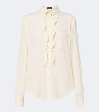 Etro Blusa con volant e Paisley