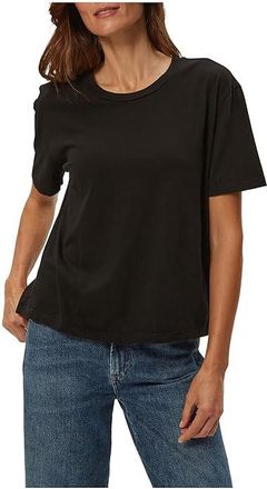 Michael Stars Nina Crew Neck Short Sleeve T-Shirts Womens Clothing Black : XL (US 10-12), Cotton