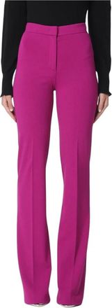 Pinko High Waisted Straight Leg Pants - Dames - Wijde Broeken - Roze - XS - Broeken
