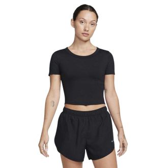 Nike Dri-FIT slim fit cropped T-shirt voor dames (Zwart)