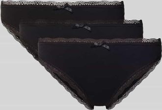 Dorina Slip mit Schleifen-Detail im 3er-Pack in Black, Größe XXL