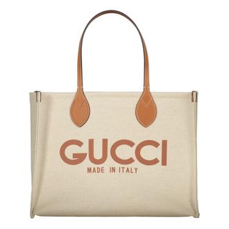 Gucci Large Tote Bag - female - Gucci - Shopping Bags - Beige - ONE SIZE - Bags