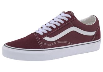 Vans Sneaker VANS Old Skool, Damen, Gr. 38,5, rot (bordeaux), Leder, kontrastfarbene Details, Schuhe Sneaker, aus Leder