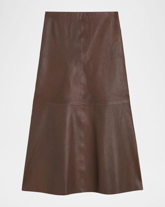By Malene Birger Simoas A-Line Leather Midi Skirt