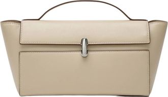 Savette Symmetry Trapeze Pochette - Dames - Handtassen - Beige - ONE Size - Leer - Tassen