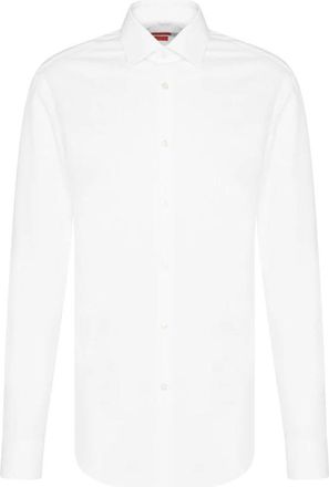 HUGO BOSS Formal Shirt - Heren - Zakelijke Overhemden - Wit - 4XL - Katoen - Overhemden