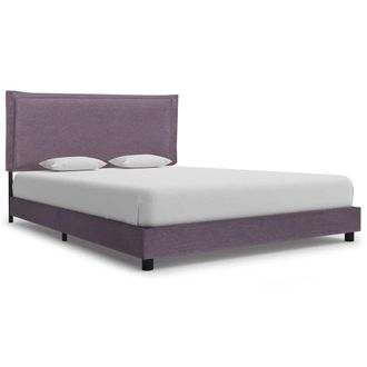 Berkfield Home Bed Frame Taupe Fabric 135x190 cm Double in Beige