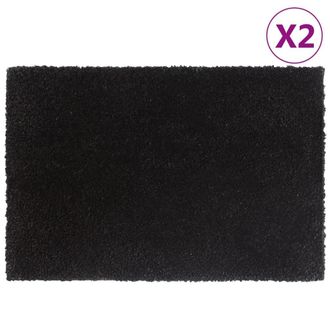 Berkfield Home Door Mats 2 pcs Black 40x60 cm Tufted Coir in Brown
