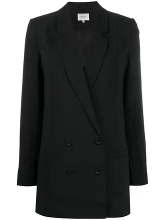 Gestuz double-breasted longline blazer - women - Polyester/Polyester/Spandex/Elastane - 38 - Black