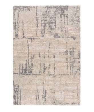 AFK Living Alfombra de dise&ntilde;o abstracto gris 135 x 190 cm