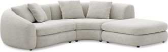 Castlery Fable Single Arm Sectional Sofa Right Facing Customized, Performance Classic Twill Medium Grey, Spill Resistant, Ultra Deep Seats for Castlery