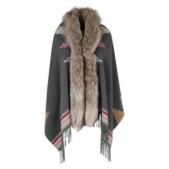 Bazar Deluxe Dames, Jassen, Grijs, Maat: ONE Size Wol