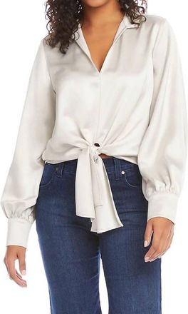 Karen Kane Carina Tie-Front Top In Champagne