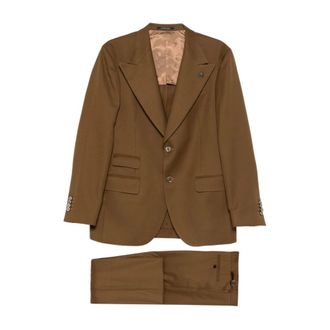 Gabriele Pasini Jassen, Heren, Bruin, XL, Wol, Single-Breasted Jas