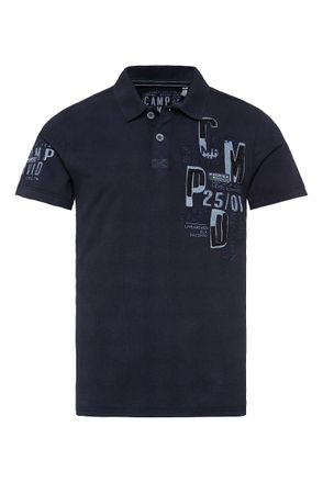 Camp David Mens Pique Polo Shirt, Navy blue, XXL