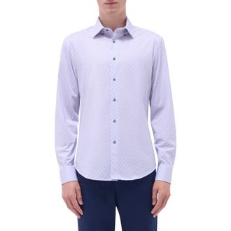 Bugatchi Jules OoohCotton Grid Button-Up Shirt in Dusty Pink at Nordstrom Rack, Size Xxx-Large