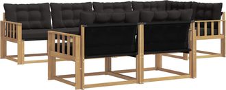 vidaXL Conjunto De Sof&aacute;s De Exterior 7 Uds. Blanco Y Negro Vidaxl