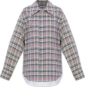 Victoria Beckham Shirt met Ruitpatroon - Dames - Overhemden - Veelkleurig - M/L - Katoen - Overhemden