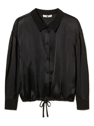 Twin-Set button-fastening drawstring shirt - Black