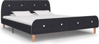 vidaXL Giroletto senza Materasso Grigio Scuro 150x200 cm Tessuto - Vidaxl