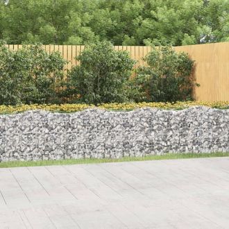 Berkfield Home Arched Gabion Raised Bed 600x100x100 cm Galvanised Iron in Silver | Size: 600 x 100 x 100 cm
