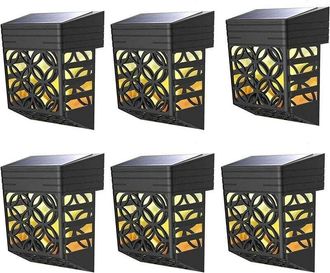 OEM Paquete De 6 Luces Solares Led Para Exteriores, Luces De Jard&iacute;n Con &Aacute;ngulo De Haz De 180&deg;, Luces Decorativas Para Vallas, Puertas De Patio, Escaleras,
