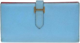 Herm&egrave;s Pre-owned Wallets, female, Blue, Size: ONE SIZE Pre-owned Bearn wallet