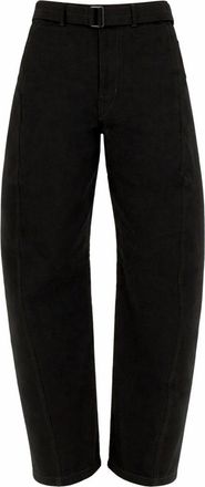 Christophe Lemaire Neutrals Twisted High-Waisted Cotton Cropped Pants