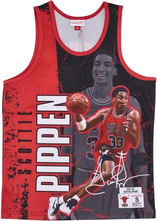 Mitchell & Ness Chicago Bulls Tanktop Scottie Pippen - Heren - Fitness - Veelkleurig - S - Polyester - Fitness