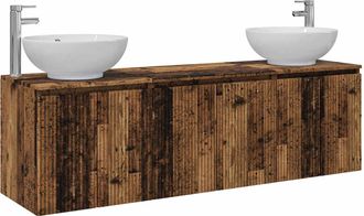 vidaXL Juego De Muebles De Ba&ntilde;o 3 Uds. Madera Envejecida Vidaxl