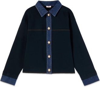 Oltre Vest met denim details - Dames - Spijkerjassen - Blauw - L - Denim - Jassen