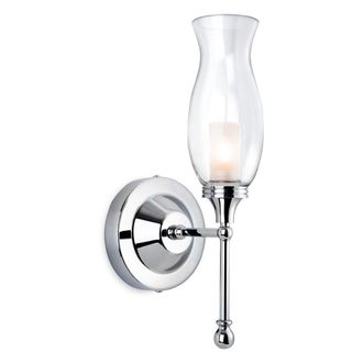 Netlighting Aston 1 Light Bathroom Indoor Wall Light Chrome Clear Glass IP44 G9