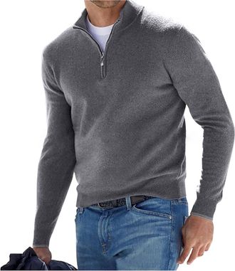 Generic jumpers for men uk,Mens 1/4 Zip Pullover UK, Casual Jumper Long Sleeve Top Stand Collar Sweater Plain Pullover Sports Work Sweatshirts Quarter Zip Swe