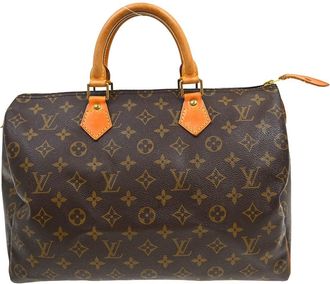 Louis Vuitton Speedy Handbag Monogram Canvas Brown Canvas Handbag (Pre-Owned)