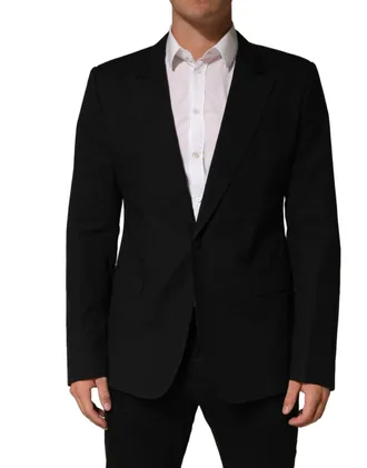 Dolce & Gabbana Pinstriped Cotton Blazer - Black