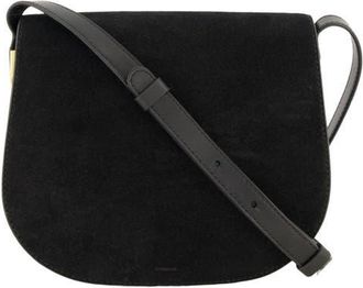 Vince Eris Suede Saddle Crossbody Bag in Black at Nordstrom