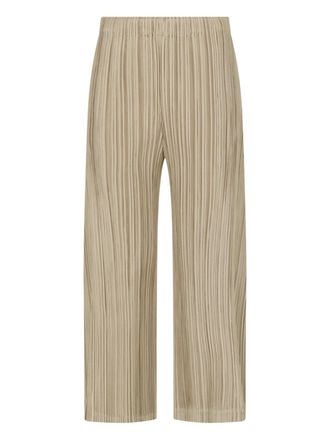 Pleats Please Issey Miyake Straight-Leg Gathered Pleated Formal Pants