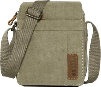 Troop London TRP0220 Classic Canvas Across Body Bag Khaki